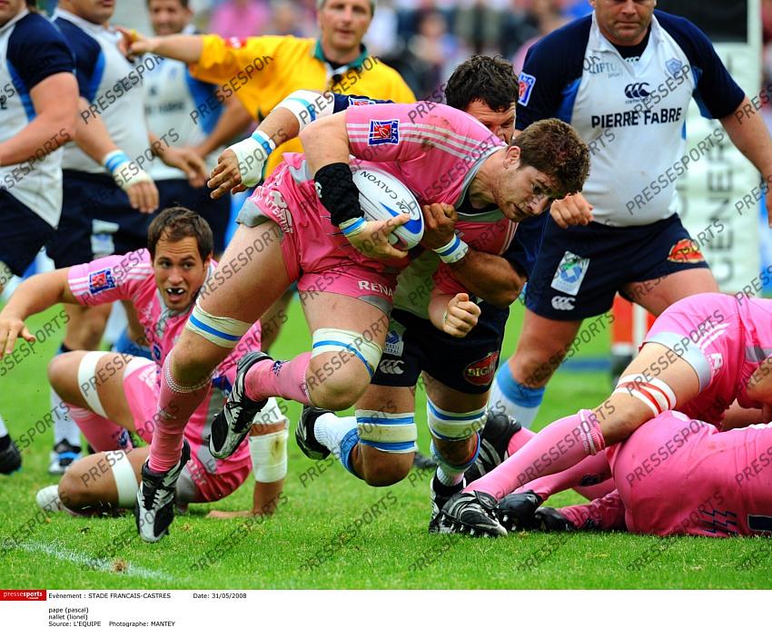 RUGBY TOP 14 SAISON 2007/2008 24 eme journee STADE FRANCAIS 44 CASTRES 15 