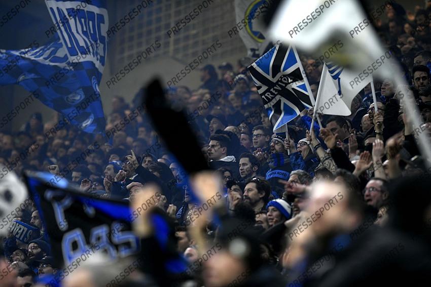 Foto IPP/Paolo Bona MIlano 19/02/2020 UEFA Champions League di calcio 2019/2020 ottavi gara di andata Atalanta-Valencia nela foto sciarpata dei tifosi dell'atalanta Italy Photo Press Worldwide Copyright 