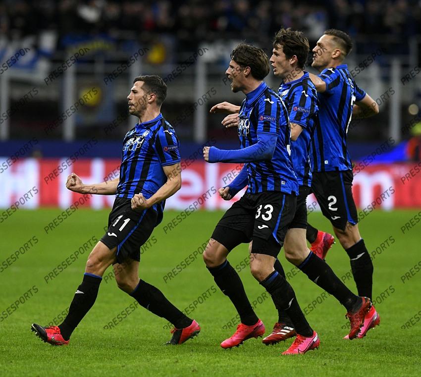 Foto IPP/Paolo Bona MIlano 19/02/2020 UEFA Champions League di calcio 2019/2020 ottavi gara di andata Atalanta-Valencia nela foto remo freuler esulta dopo il gol del 3-0 Italy Photo Press Worldwide Copyright 