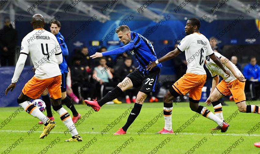 Foto IPP/Paolo Bona MIlano 19/02/2020 UEFA Champions League di calcio 2019/2020 ottavi gara di andata Atalanta-Valencia nela foto josip ilicic segna il gol del 2-0 Italy Photo Press Worldwide Copyright 