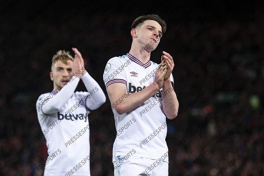 24 February 2020, Liverpool - Premier League Football - Liverpool v West Ham United. Declan Rice of West Ham United looks dejected after the match (photo by Daniel Chesterton) 