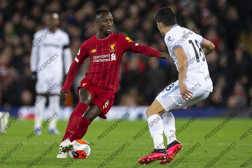 24 February 2020, Liverpool - Premier League Football - Liverpool v West Ham United. Naby Keita of Liverpool and Pablo Fornals of West Ham United (photo by Daniel Chesterton) 