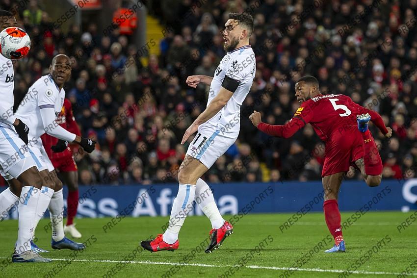24 February 2020, Liverpool - Premier League Football - Liverpool v West Ham United. Georginio Wijnaldum of Liverpool scores their first goal to make the score 1-0 (photo by Daniel Chesterton) 