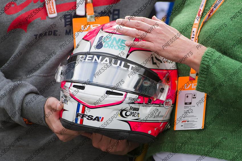 French driver Anthoine Hubert's relatives pictured during a minute of silence for deceased French pilot Anthoine Hubert, before the Spa-Francorchamps Formula One Grand Prix of Belgium race, in Spa-Francorchamps, Sunday 01 September 2019. The 22-year-old Hubert was killed in a crash yesterday, during the Formula 2 feature race on the Spa-Francorchamps track. BELGA PHOTO NICOLAS LAMBERT 