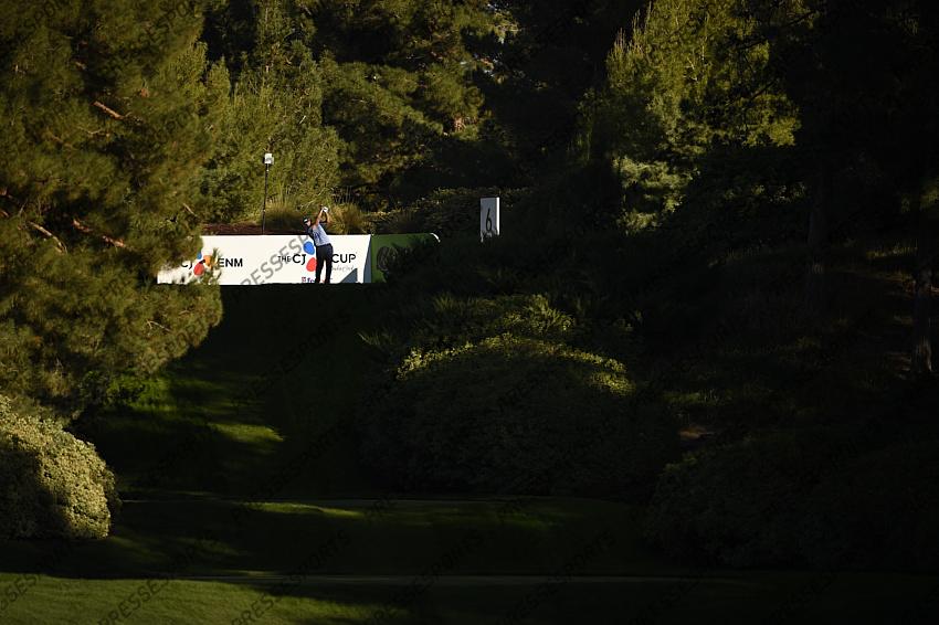 Oct 15, 2020; Las Vegas, Nevada, USA; Ryan Palmer tees off on the sixth hole during the first round of the CJ Cup golf tournament at Shadow Creek Golf Course. Mandatory Credit: Kelvin Kuo-USA TODAY Sports 