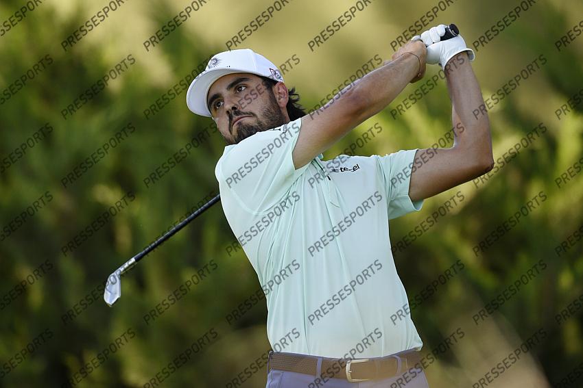 Oct 15, 2020; Las Vegas, Nevada, USA; Abraham Ancer tees off on the fifth hole during the first round of the CJ Cup golf tournament at Shadow Creek Golf Course. Mandatory Credit: Kelvin Kuo-USA TODAY Sports 