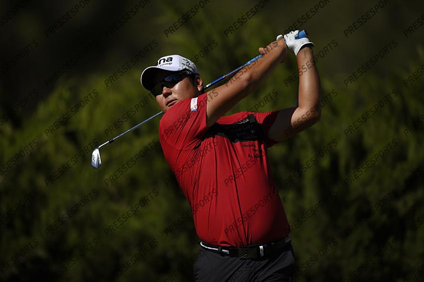 Oct 15, 2020; Las Vegas, Nevada, USA; Jeongwoo Ham tees off on the fifth hole during the first round of the CJ Cup golf tournament at Shadow Creek Golf Course. Mandatory Credit: Kelvin Kuo-USA TODAY Sports 