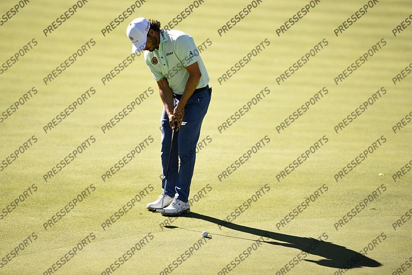 Oct 15, 2020; Las Vegas, Nevada, USA; Abraham Ancer putts on the fourth hole during the first round of the CJ Cup golf tournament at Shadow Creek Golf Course. Mandatory Credit: Kelvin Kuo-USA TODAY Sports 