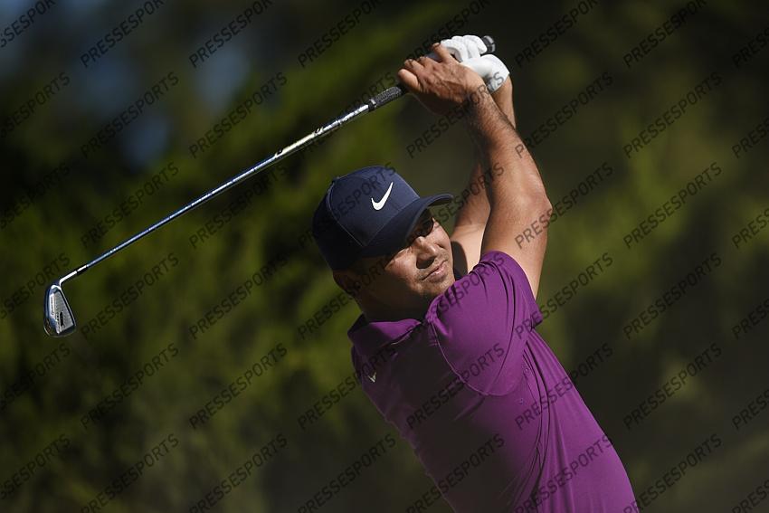 Oct 15, 2020; Las Vegas, Nevada, USA; Jason Day tees off on the fifth hole during the first round of the CJ Cup golf tournament at Shadow Creek Golf Course. Mandatory Credit: Kelvin Kuo-USA TODAY Sports 