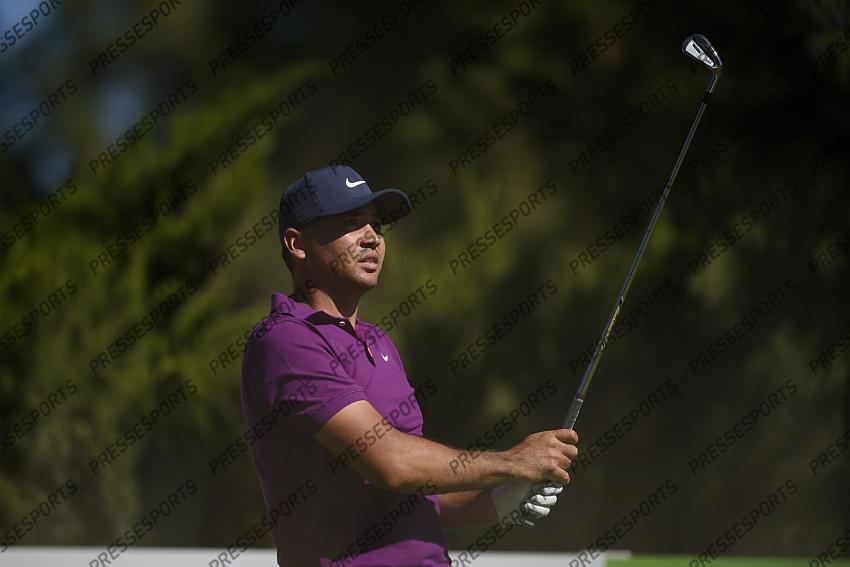 Oct 15, 2020; Las Vegas, Nevada, USA; Jason Day tees off on the fifth hole during the first round of the CJ Cup golf tournament at Shadow Creek Golf Course. Mandatory Credit: Kelvin Kuo-USA TODAY Sports 
