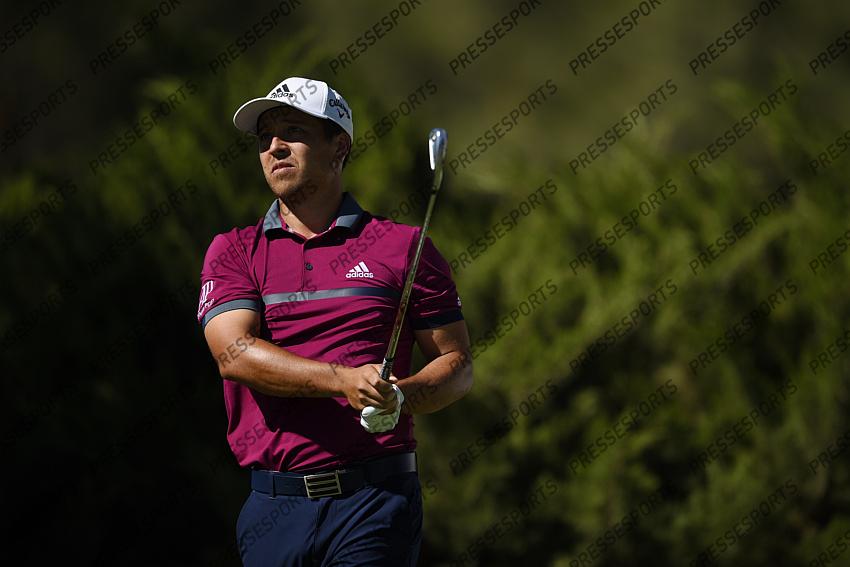 Oct 15, 2020; Las Vegas, Nevada, USA; Xander Schauffele tees off on the fifth hole during the first round of the CJ Cup golf tournament at Shadow Creek Golf Course. Mandatory Credit: Kelvin Kuo-USA TODAY Sports 