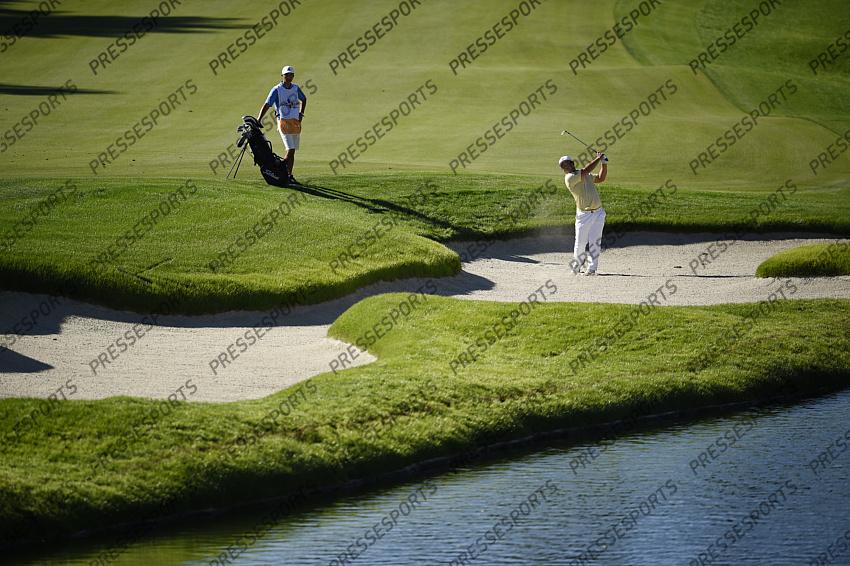 Oct 15, 2020; Las Vegas, Nevada, USA; Joohyung Kim hits a shot on the fourth hole during the first round of the CJ Cup golf tournament at Shadow Creek Golf Course. Mandatory Credit: Kelvin Kuo-USA TODAY Sports 