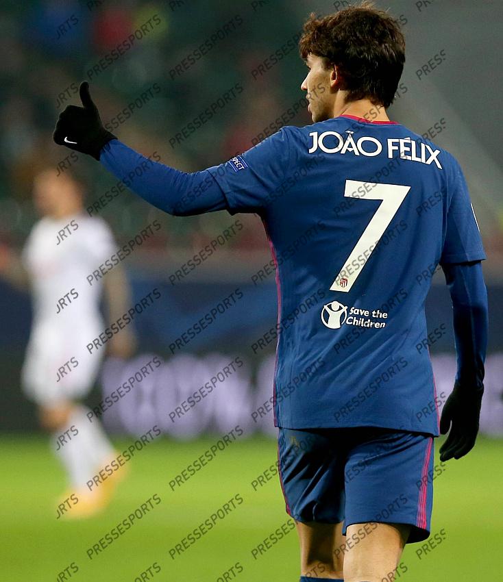 MOSCOW, RUSSIA - NOVEMBER 3, 2020: UEFA Champions League soccer match Group A Round 3 football match at RZD Arena. Joao Felix POOL / Atletico Madrid / Cordon Press For editorial use only Cordon Press 