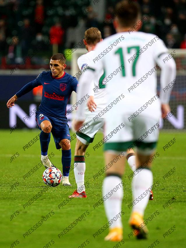 MOSCOW, RUSSIA - NOVEMBER 3, 2020: UEFA Champions League soccer match Group A Round 3 football match at RZD Arena. Torreira POOL / Atletico Madrid / Cordon Press For editorial use only Cordon Press 