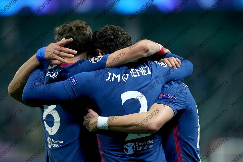 MOSCOW, RUSSIA - NOVEMBER 3, 2020: UEFA Champions League soccer match Group A Round 3 football match at RZD Arena. Atletico Madrid players celebrates a goal POOL / Atletico Madrid / Cordon Press For editorial use only Cordon Press 
