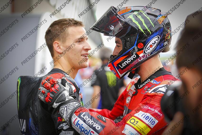 Qualifying for MotoGP Oakley Grand Prix of Italiy at Mugello circuit, Francia May 29, 2021 In picture: France Fabio Quartararo and Italy Pecco Bagnaia Clasificacion del Gran Premio Oakley de MotoGP de Italia en el Circuito de Mugello, Francia 28 de Mayo de 2021 POOL/ MotoGP.com / Cordon Press Images will be for editorial use only. Mandatory credit: ©MotoGP.com Cordon Press GRAND PRIX D'ITALIE 