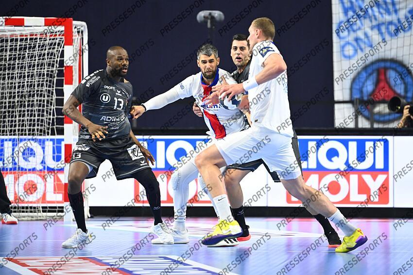 feliho (rock) karabatic (luka) cavalcanti (alexandre) NANTES-PSG HANDBALL (28-31) 
