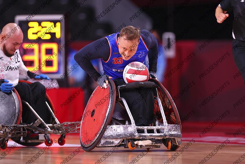 Sebastien Verdin (FRA), AUGUST 25, 2021 - WheelChair Rugby : Pool Phase Group A match between Japan - France during the Tokyo 2020 Paralympic Games at the Yoyogi National Gymnasium in Tokyo, Japan. (Photo by Yohei Osada/AFLO SPORT) JEUX PARALYMPIQUES DE TOKYO 2020 