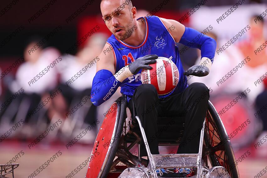 Jonathan Hivernat (FRA), AUGUST 25, 2021 - WheelChair Rugby : Pool Phase Group A match between Japan - France during the Tokyo 2020 Paralympic Games at the Yoyogi National Gymnasium in Tokyo, Japan. (Photo by Yohei Osada/AFLO SPORT) JEUX PARALYMPIQUES DE TOKYO 2020 