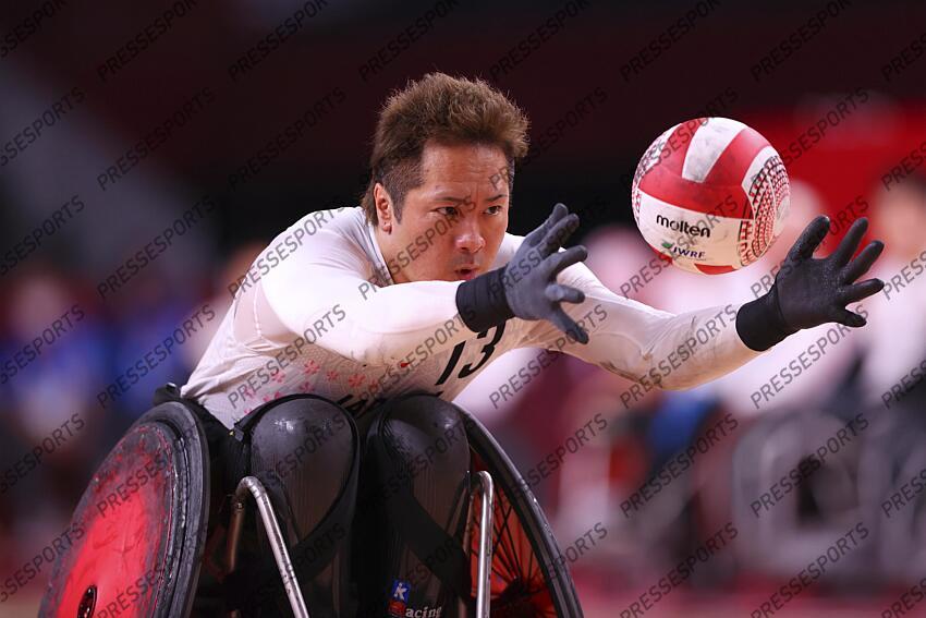 Shinichi Shimakawa (JPN), AUGUST 25, 2021 - WheelChair Rugby : Pool Phase Group A match between Japan - France during the Tokyo 2020 Paralympic Games at the Yoyogi National Gymnasium in Tokyo, Japan. (Photo by Yohei Osada/AFLO SPORT) JEUX PARALYMPIQUES DE TOKYO 2020 