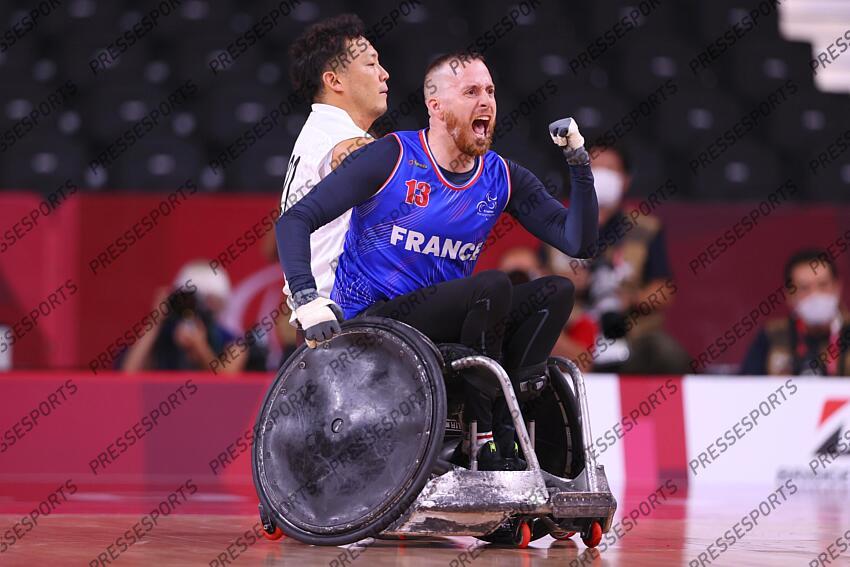 Christophe Salegui (FRA), AUGUST 25, 2021 - WheelChair Rugby : Pool Phase Group A match between Japan - France during the Tokyo 2020 Paralympic Games at the Yoyogi National Gymnasium in Tokyo, Japan. (Photo by Yohei Osada/AFLO SPORT) JEUX PARALYMPIQUES DE TOKYO 2020 