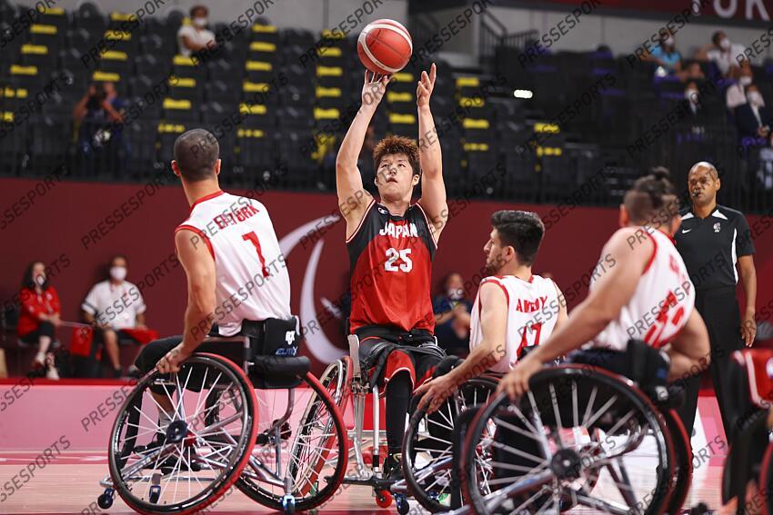 Kei Akita (JPN), AUGUST 30, 2021 - Wheelchair Basketball : Men's Preliminary Round Group A match between Turkey - Japan during the Tokyo 2020 Paralympic Games at the Ariake Arena in Tokyo, Japan. (Photo by Yohei Osada/AFLO SPORT) JEUX PARALYMPIQUES DE TOKYO 2020 