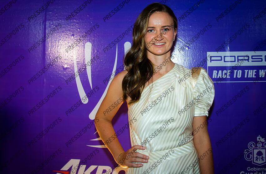 Barbora Krejcikova of the Czech Republic during the draw ceremony of the 2021 Akron WTA Finals Guadalajara WTA tennis tournament soiree gala 2021 Akron WTA Finals Guadalajara Monday Draw 