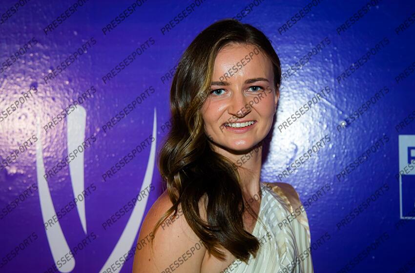 Barbora Krejcikova of the Czech Republic during the draw ceremony of the 2021 Akron WTA Finals Guadalajara WTA tennis tournament soiree gala 2021 Akron WTA Finals Guadalajara Monday Draw 