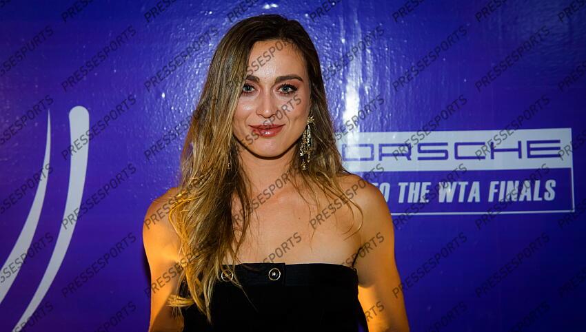 Paula Badosa of Spain during the draw ceremony of the 2021 Akron WTA Finals Guadalajara WTA tennis tournament soiree gala 2021 Akron WTA Finals Guadalajara Monday Draw 