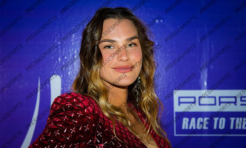 Aryna Sabalenka of Belarus during the draw ceremony of the 2021 Akron WTA Finals Guadalajara WTA tennis tournament soiree gala 2021 Akron WTA Finals Guadalajara Monday Draw 