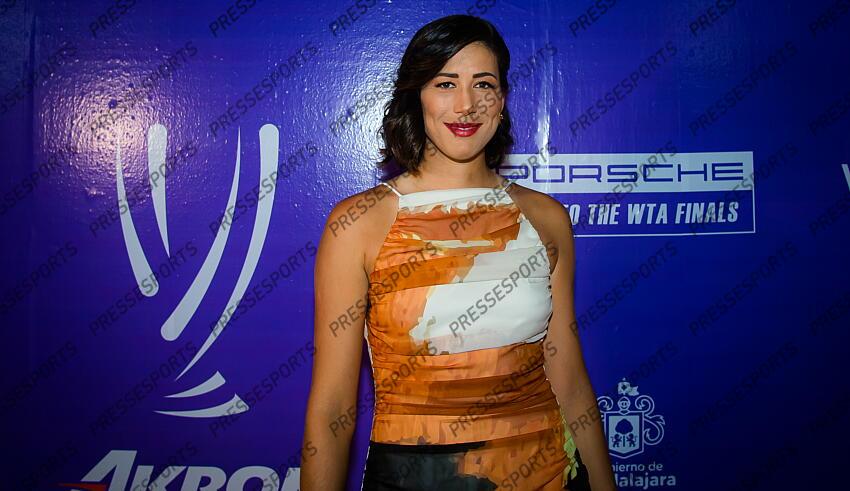 Garbine Muguruza of Spain during the draw ceremony of the 2021 Akron WTA Finals Guadalajara WTA tennis tournament soiree gala 2021 Akron WTA Finals Guadalajara Monday Draw 
