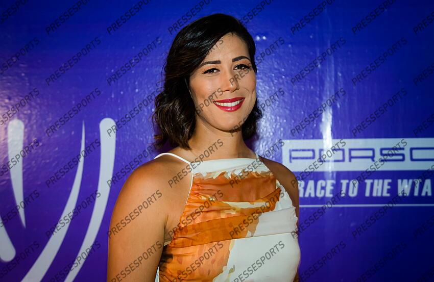 Garbine Muguruza of Spain during the draw ceremony of the 2021 Akron WTA Finals Guadalajara WTA tennis tournament soiree gala 2021 Akron WTA Finals Guadalajara Monday Draw 