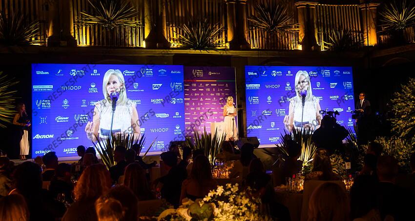 Micky Lawler during the draw ceremony of the 2021 Akron WTA Finals Guadalajara WTA tennis tournament soiree gala 2021 Akron WTA Finals Guadalajara Monday Draw 