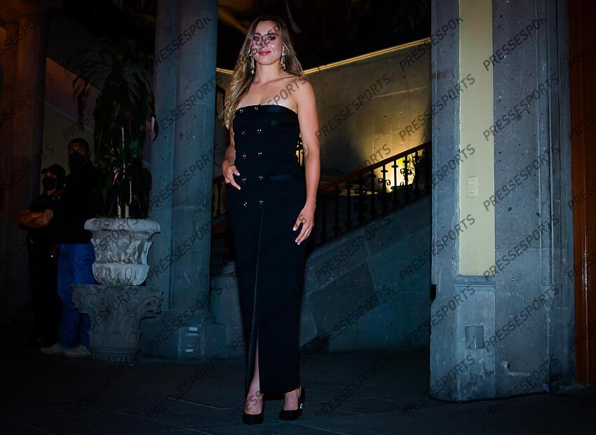 Paula Badosa of Spain during the draw ceremony of the 2021 Akron WTA Finals Guadalajara WTA tennis tournament soiree gala 2021 Akron WTA Finals Guadalajara Monday Draw 