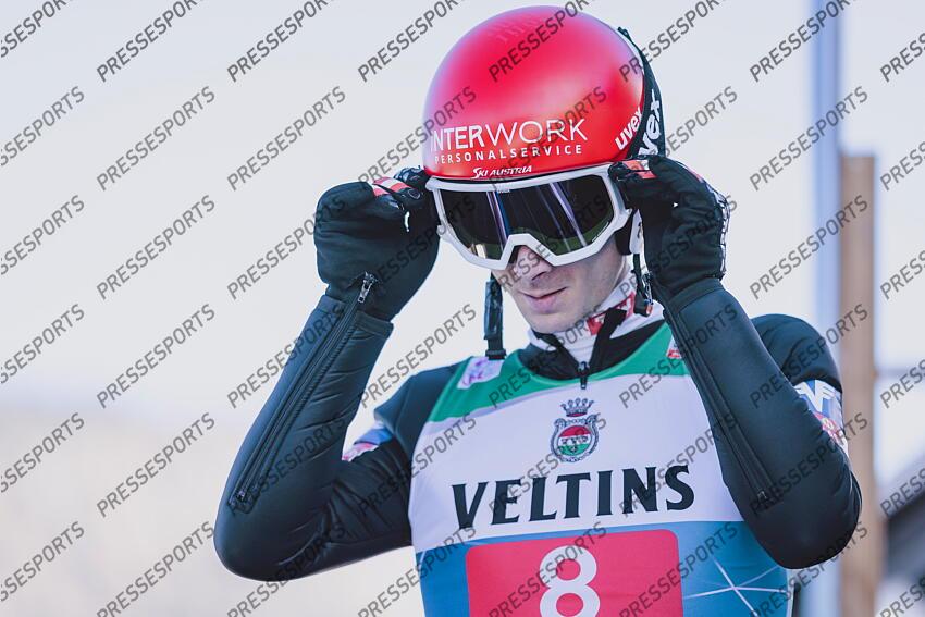 01.01.2022, Olympiaschanze, Garmisch Partenkirchen, GER, FIS Weltcup Skisprung, Vierschanzentournee, Garmisch Partenkirchen, Wertungssprung, im Bild Manuel Fettner (AUT) // Manuel Fettner of Austria prior to his Competition Jump for the Four Hills Tournament of FIS Ski Jumping World Cup at the Olympiaschanze in Garmisch Partenkirchen, Germany on 2022/01/01. EXPA Pictures 