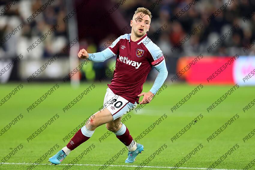 8 February 2022, London - Premier League Football - West Ham United v Watford - Jarrod Bowen of West Ham - Photo: Charlotte Wilson / Offside. WEST HAM UNITED-WATFORD (1-0) 