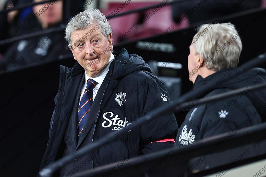 8 February 2022, London - Premier League Football - West Ham United v Watford - Watford manager Roy Hodgson - Photo: Charlotte Wilson / Offside. WEST HAM UNITED-WATFORD (1-0) 