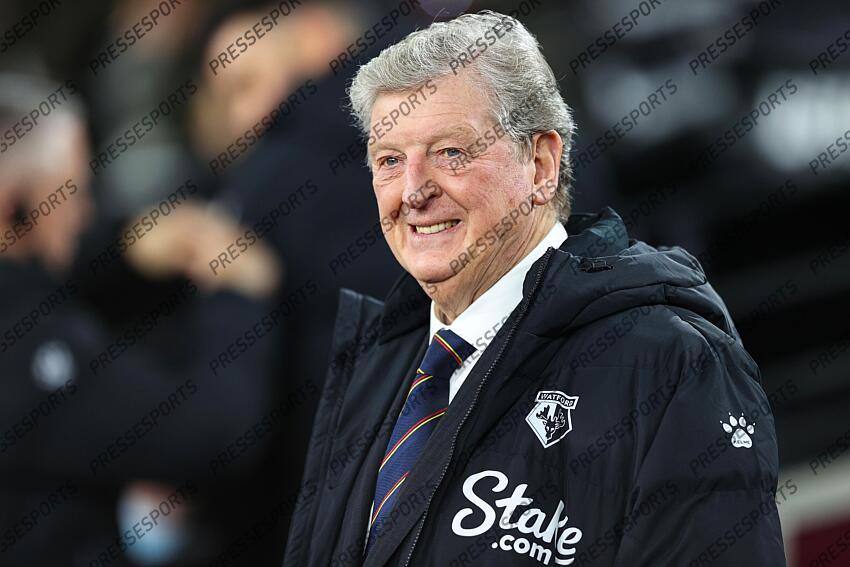 8 February 2022, London - Premier League Football - West Ham United v Watford - Watford manager Roy Hodgson - Photo: Charlotte Wilson / Offside. WEST HAM UNITED-WATFORD (1-0) 