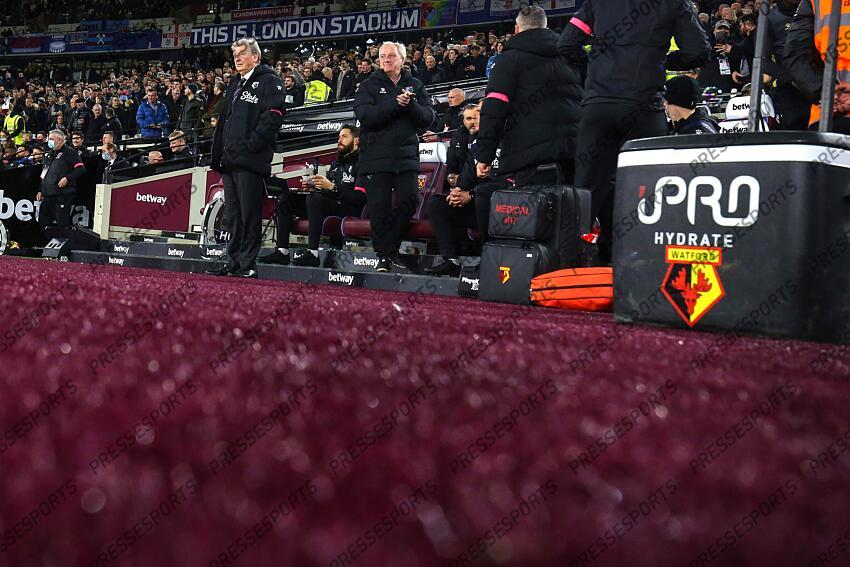 8 February 2022, London - Premier League Football - West Ham United v Watford - Watford manager Roy Hodgson - Photo: Charlotte Wilson / Offside. WEST HAM UNITED-WATFORD (1-0) 