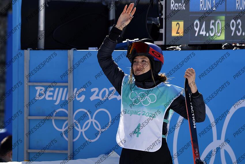 BEIJING, CHINA - FEBRUARY 8 : Eileen Gu wins the gold medal during the Olympic Games 2022, Women's Freeski Big Air on February 8, 2022 in Zhangjiakou China. (Photo by Christophe Pallot/Agence Zoom) BIG AIR FEMMES 