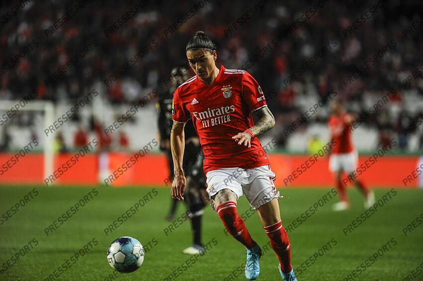 Le joueur de Benfica Darwin lors du match de championnat, où il a marqué deux buts lors de la victoire 3-0 de son équipe, Estádio da Luz, à Lisbon, Portugal, le 27 fev 2022 CARLOS BARROSO /PRESSESPORTS BENFICA-VITORIA GUIMARAES (3-0) 