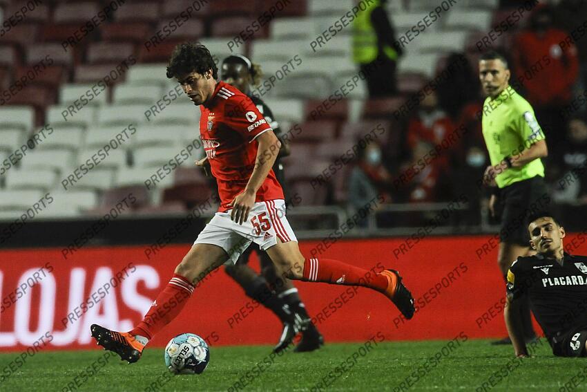 Paulo Bernardo, joueur de Benfica, lors du match entre son équipe et l'équipe de Vitória de Guimarães lors du match de football de la Ligue portugaise I qui s'est tenu à l'Estádio da Luz, Lisbonne, Portugal, le 27 février 2022. CARLOS BARROSO /PRESSESPORTS BENFICA-VITORIA GUIMARAES (3-0) 