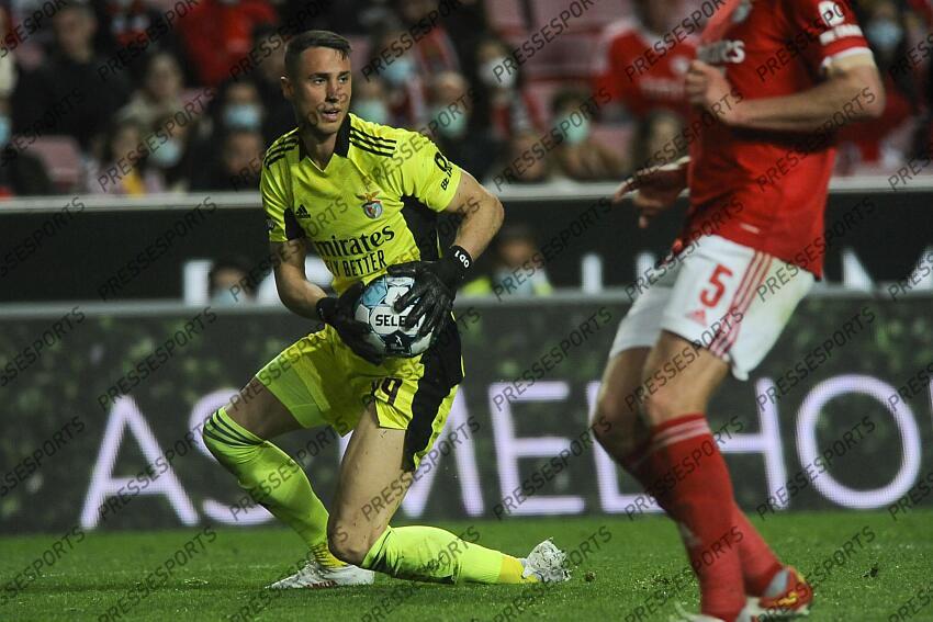 Odyssseas, joueur de Benfica, lors du match entre son équipe et l'équipe de Vitória de Guimarães lors du match de football de la Ligue portugaise I qui s'est tenu à l'Estádio da Luz, Lisbonne, Portugal, le 27 février 2022. CARLOS BARROSO /PRESSESPORTS BENFICA-VITORIA GUIMARAES (3-0) 