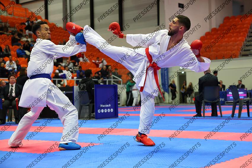 de barros (damien) (fra) ceinture bleu lavaud (pierre) (fra) ceinture rouge CHAMPIONNAT DE FRANCE DE KARATE 
