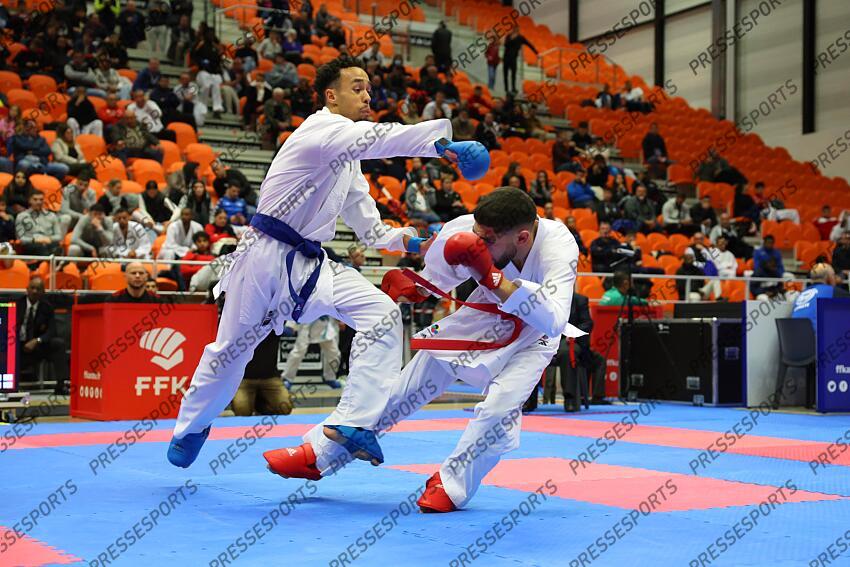 de barros (damien) (fra) ceinture bleu lavaud (pierre) (fra) ceinture rouge CHAMPIONNAT DE FRANCE DE KARATE 