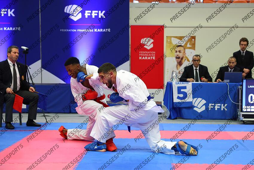 jaqueray (adam) (fra) ceinture rouge lavaud (pierre) (fra) ceinture bleu CHAMPIONNAT DE FRANCE DE KARATE 