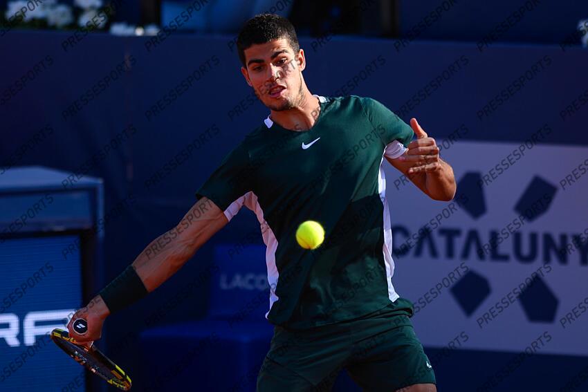 Carlos Alcaraz during the Barcelona Open Banc Sabadell, Conde de Godo Trophy played at Real Club de Tenis Barcelona on April 24, 2022 in Barcelona, Spain. TOURNOI DE BARCELONE 