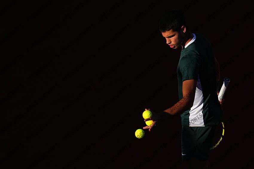 Carlos Alcaraz during the Final match of the Barcelona Open Banc Sabadell, Conde de Godo Trophy played at Real Club de Tenis Barcelona on April 24, 2022 in Barcelona, Spain. (Photo by Bagu Blanco / PRESSINPHOTO) TOURNOI DE BARCELONE 