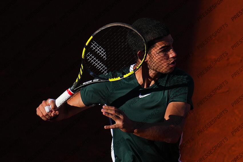 Carlos Alcaraz during the Final match of the Barcelona Open Banc Sabadell, Conde de Godo Trophy played at Real Club de Tenis Barcelona on April 24, 2022 in Barcelona, Spain. (Photo by Bagu Blanco / PRESSINPHOTO) TOURNOI DE BARCELONE 