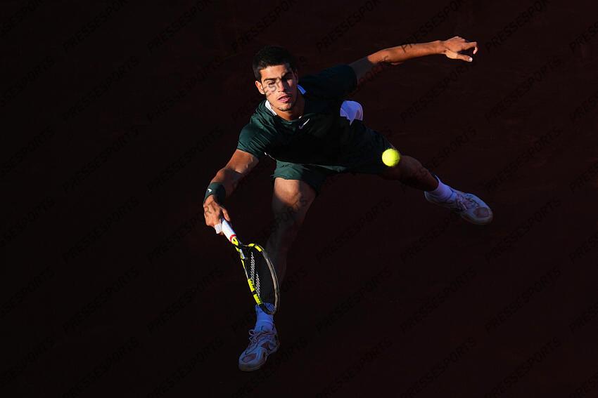 Carlos Alcaraz during the Final match of the Barcelona Open Banc Sabadell, Conde de Godo Trophy played at Real Club de Tenis Barcelona on April 24, 2022 in Barcelona, Spain. (Photo by Bagu Blanco / PRESSINPHOTO) TOURNOI DE BARCELONE 